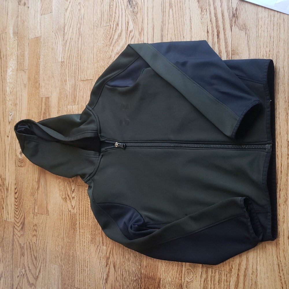 (SM) Under Armour Loose Fit ColdGear Zip Up Hoodie Youth Colorblock